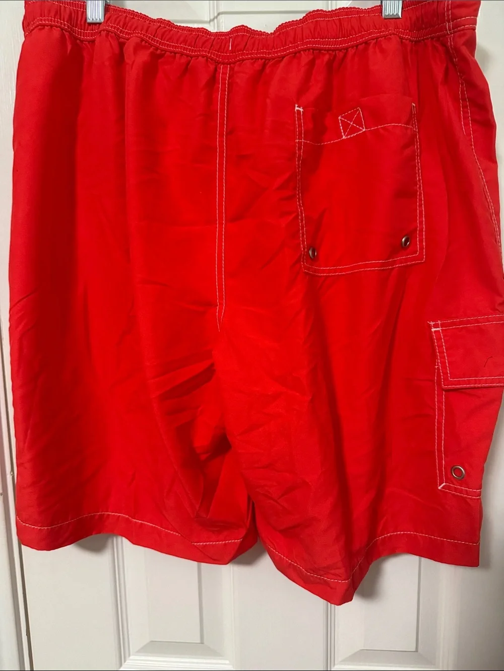 Merona Red Men's Swim Board Shorts with Side Cargo Pocket
